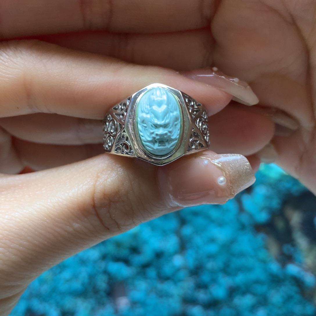 绿松石戒指银S925镶嵌