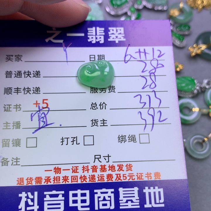 翡翠未镶嵌颈饰Y****?