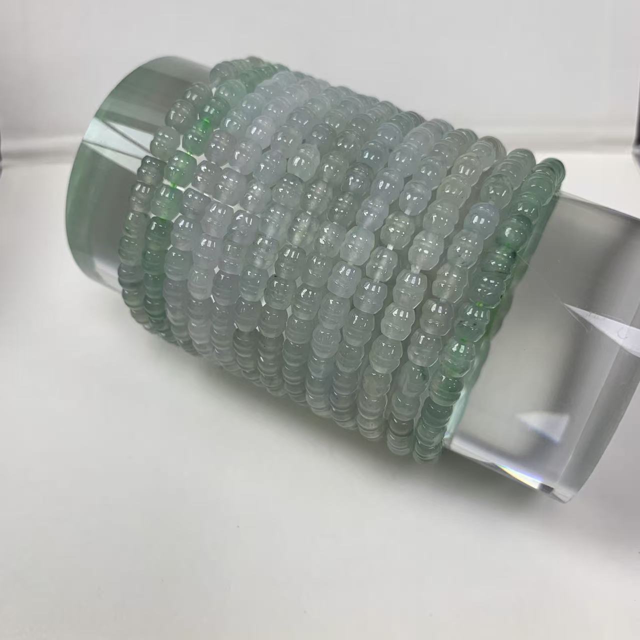 缅甸天然A货翡翠女中国风/other女通用灰月光单圈冰透多样发其一