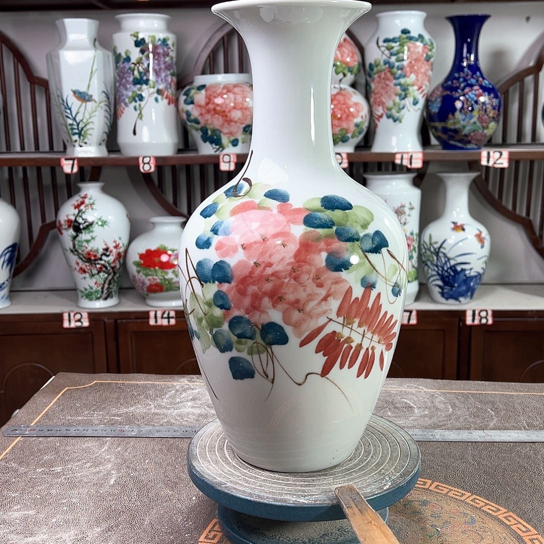 陶摆件景德镇陶瓷棒红紫