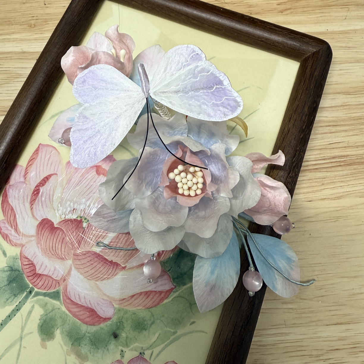 江南浔孤品绒花 默认软簪 改主体找客服