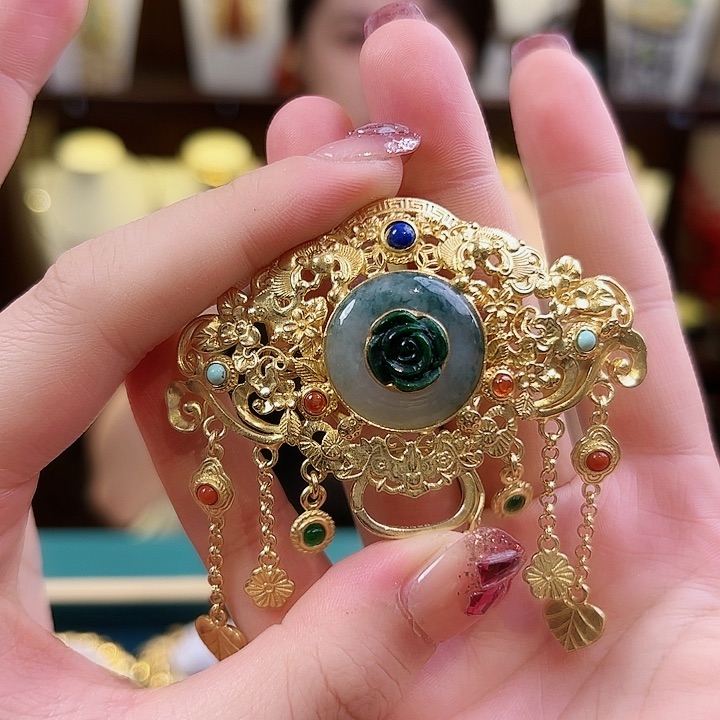 翡翠吊坠(不含链)银S925镶嵌吊坠