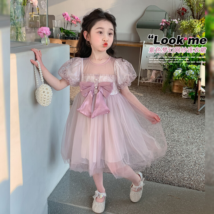 连衣裙公主夏季纯色女童中小童
