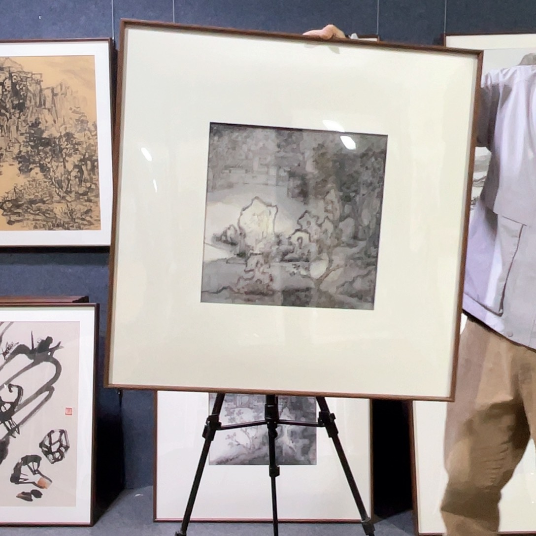 国画手绘作品带框