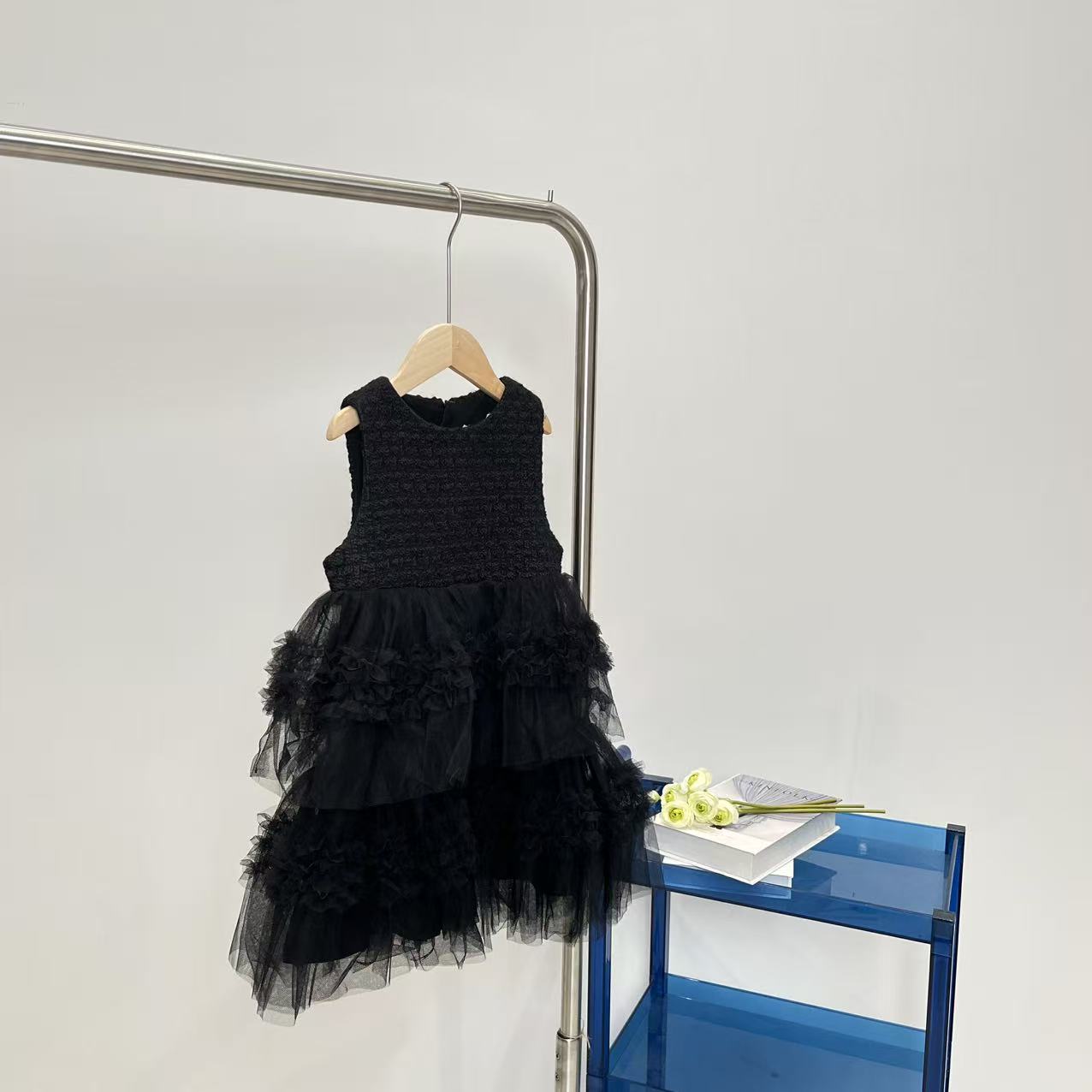 秋冬女童加绒无袖连衣裙黑色 2845卓系