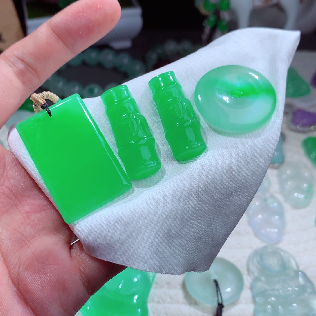 竹节一对+平安扣+无事牌