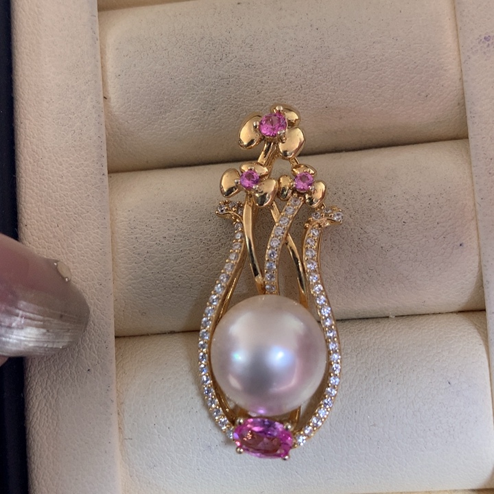 银S925镶嵌颈饰拼合珍珠（马贝珠）