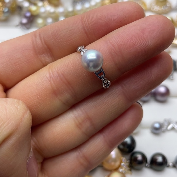 海水珍珠戒指银S925镶嵌