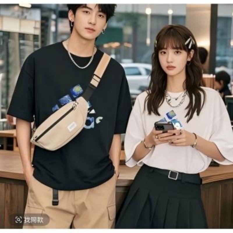 2025新款夏季男女 同款小清新圆领短袖031