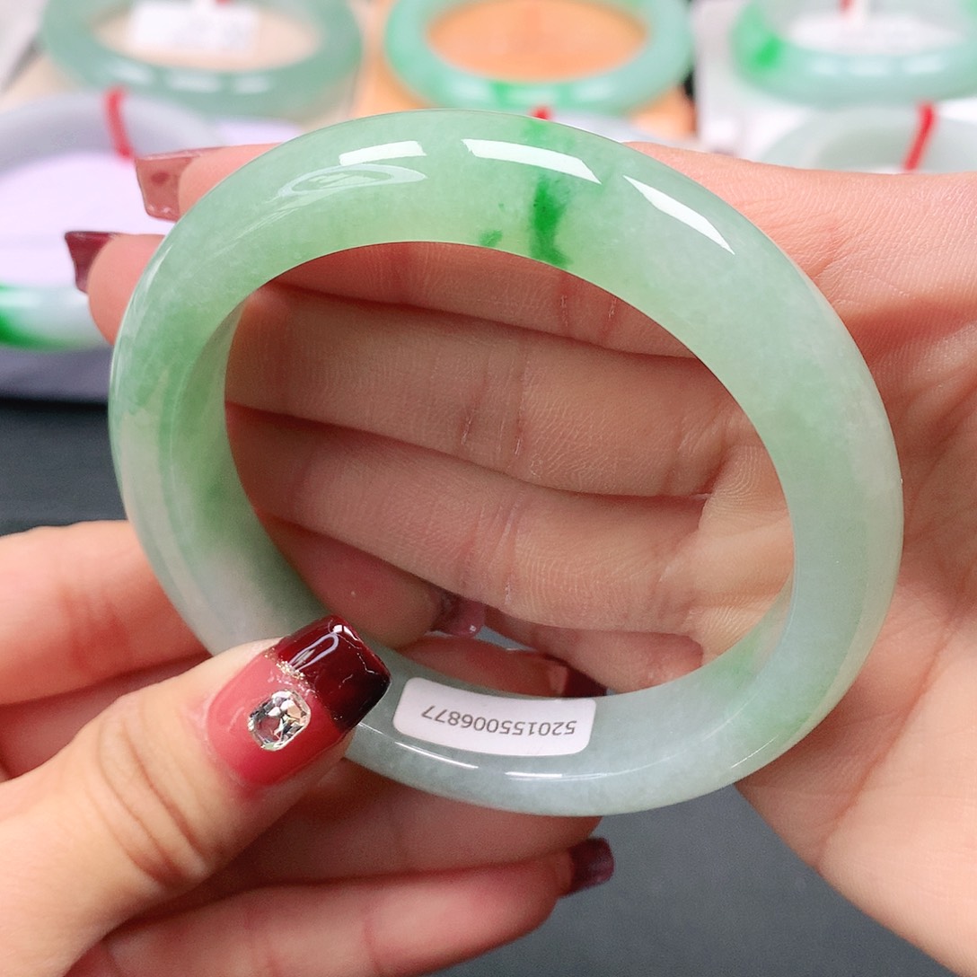 翡翠手镯未镶嵌天然翡翠手镯56