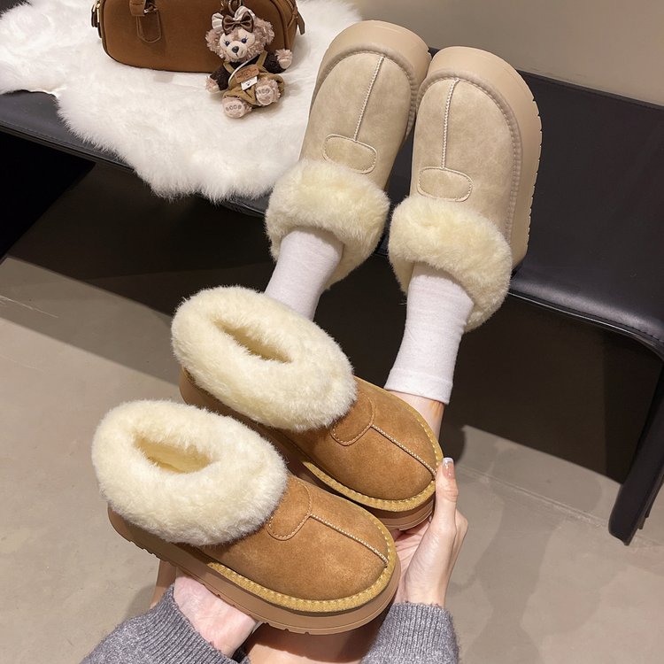 皮面防水雪地靴女2025新款百搭爆款冬季加绒厚底女鞋子东北大棉鞋