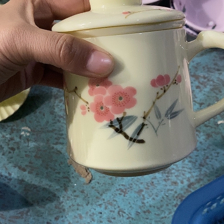 摆件陶黄稀土红梅办公杯