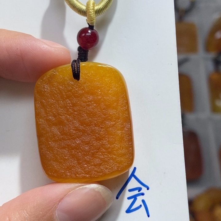 定制琥珀未镶嵌琥珀蜜蜡吊坠项链