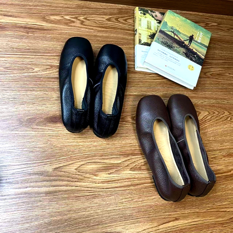 008木马公园头层牛皮欧美风妈妈鞋软底软面舒适单鞋女