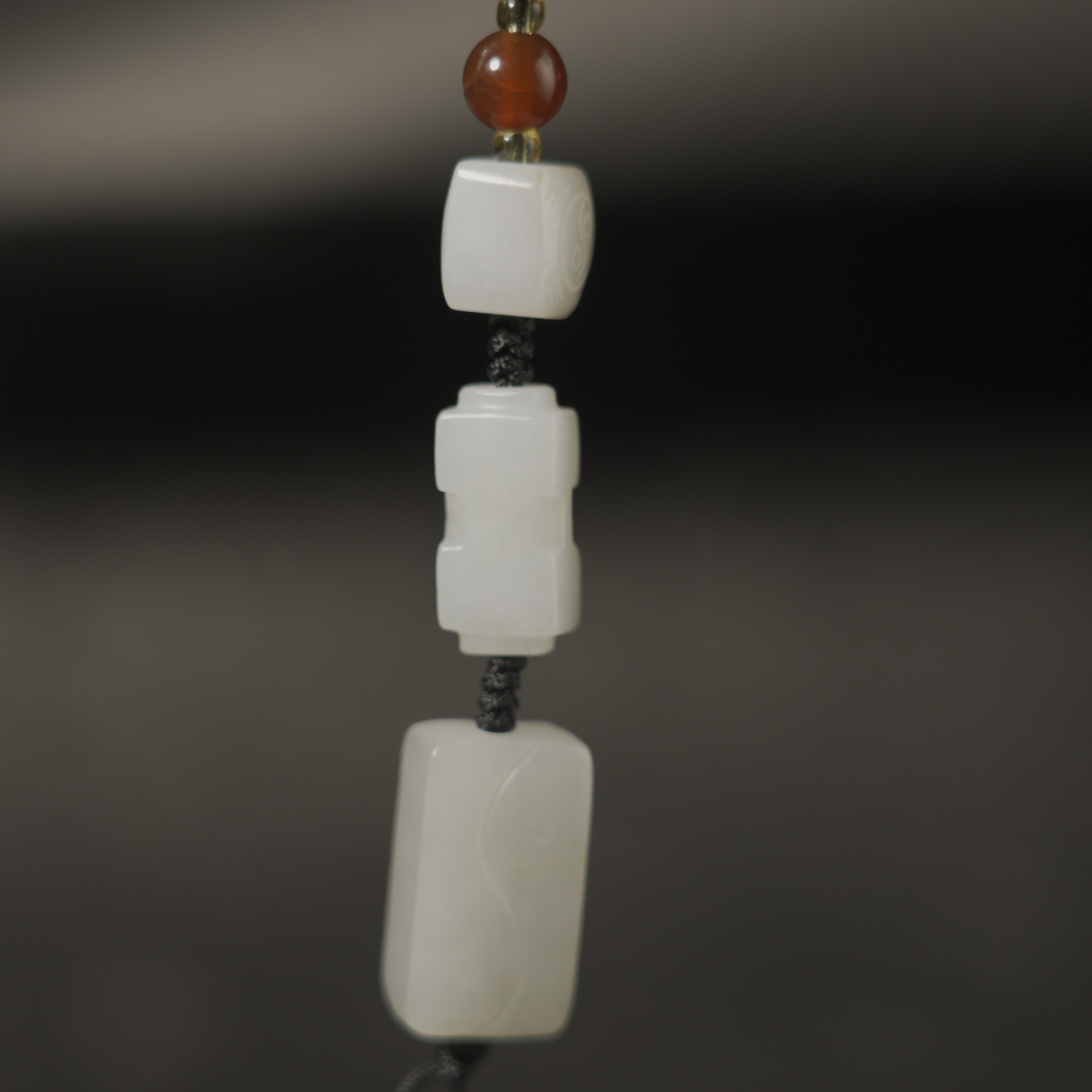 14JJ44   清   和田玉八卦挂件