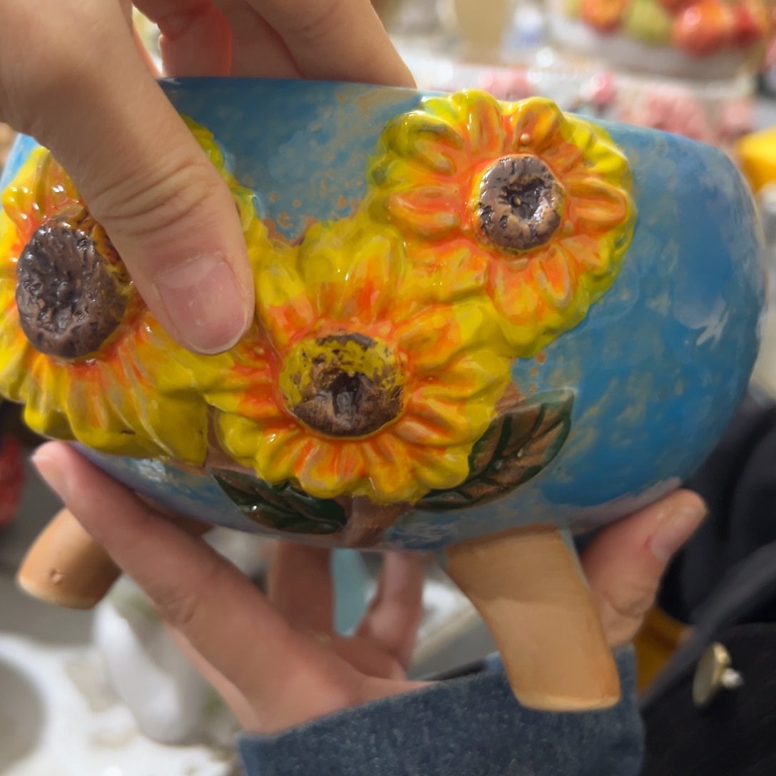 瑕疵125 满20米秒退拉黑多肉花盆