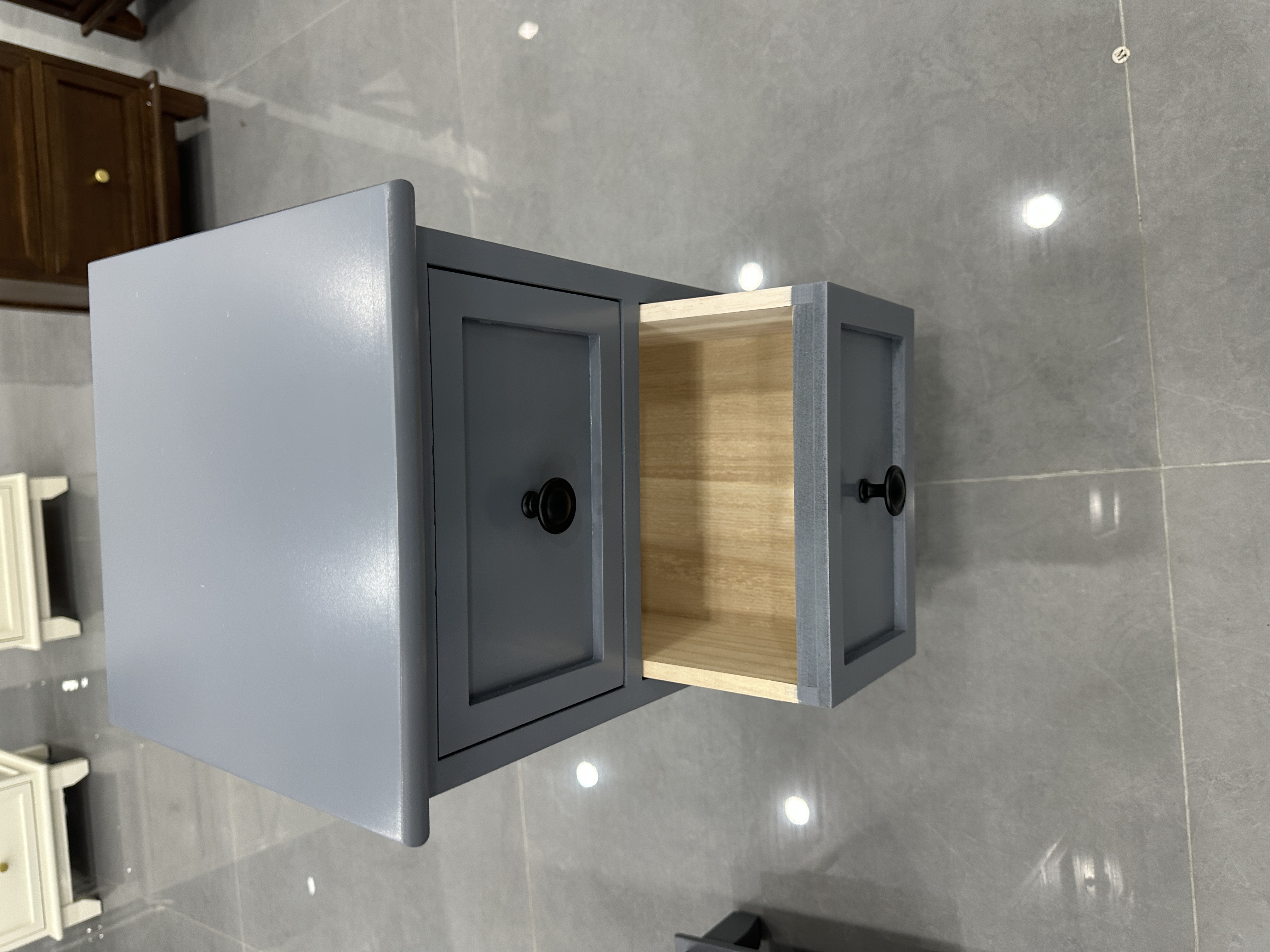 (30*30*64三抽灰色)民俗民风美式乡村新中式储藏斗柜205