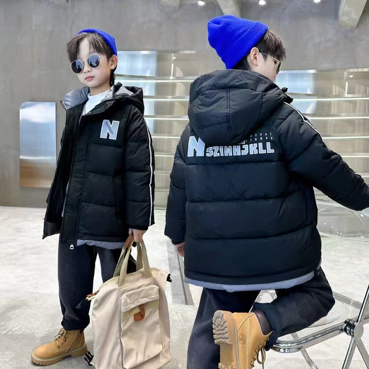 新男童加厚棉服中长款儿童保暖棉衣小男孩冬装棉外洋气韩版N标