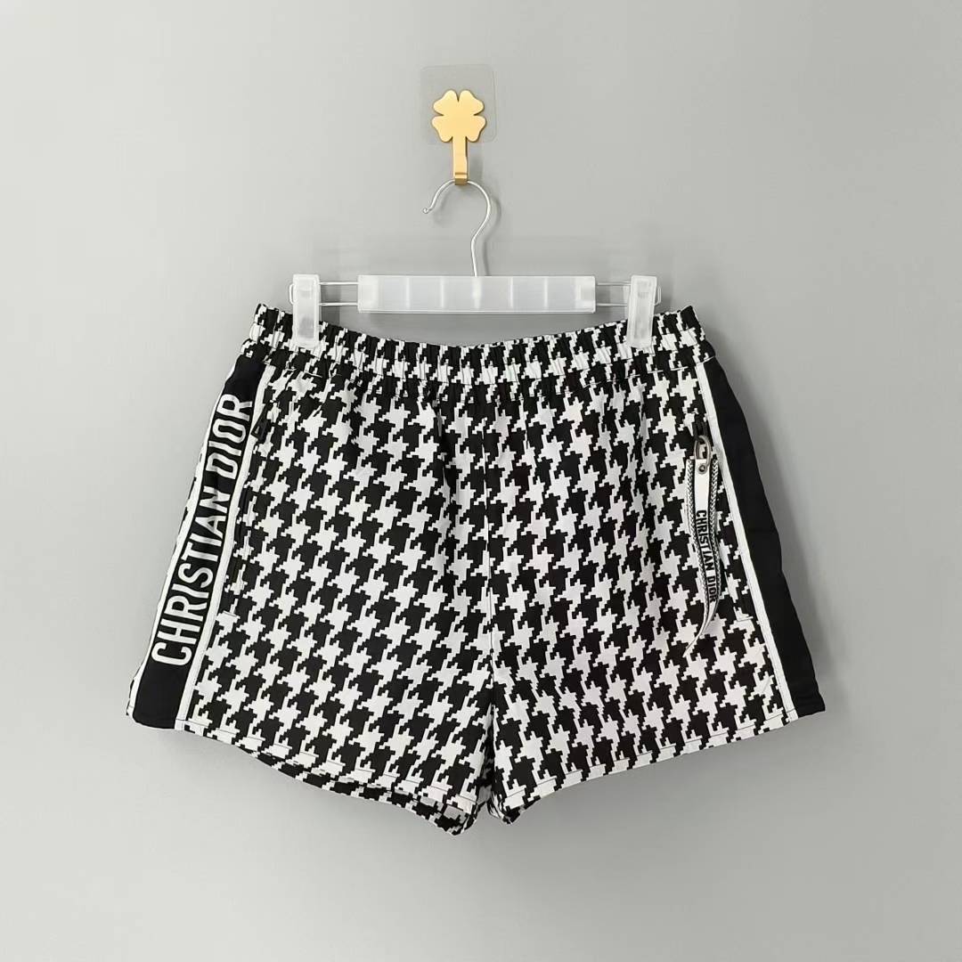 未使用 DIOR/迪奥 葡萄籽奢潮/爆款千鸟格侧边logo短裤/38码