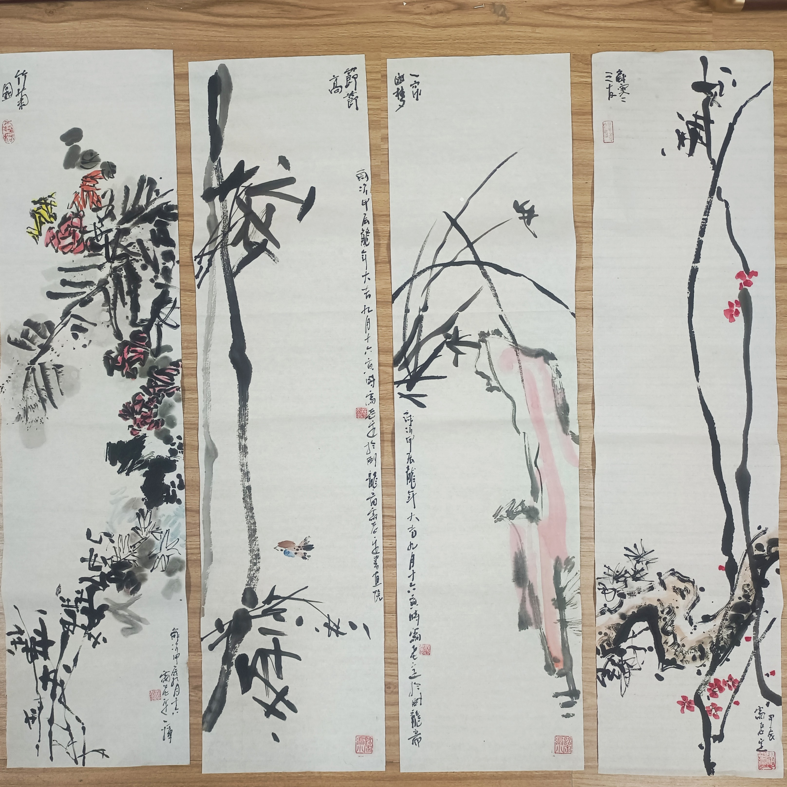 雷鸣老师国画《梅兰竹菊》