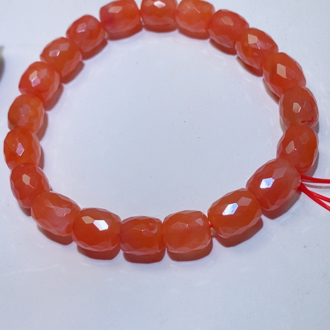 南红玛瑙手串未镶嵌卡8荔枝冻