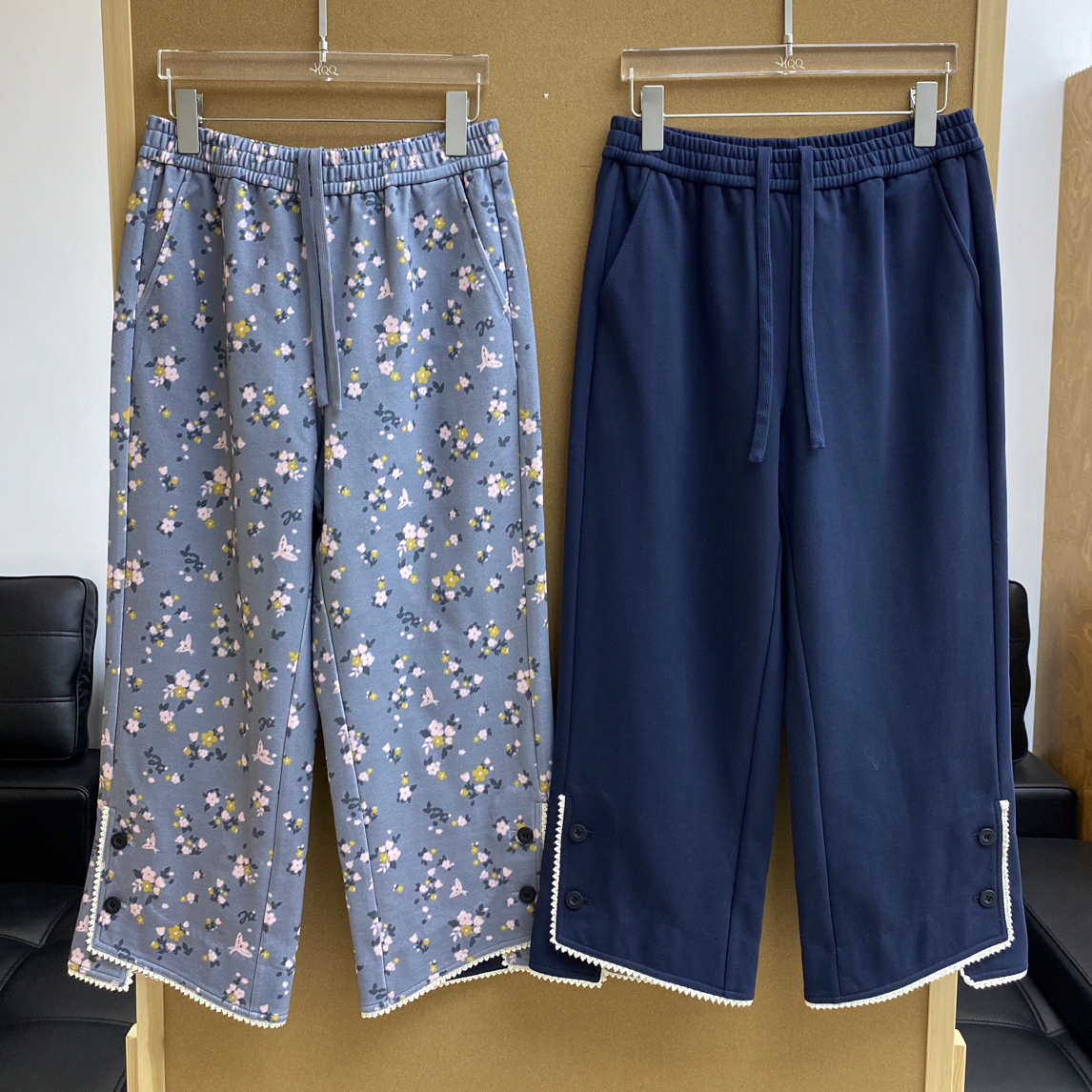 JR长裤｜『HQQ专属』双色时尚松紧腰休闲设计感七分裤370882