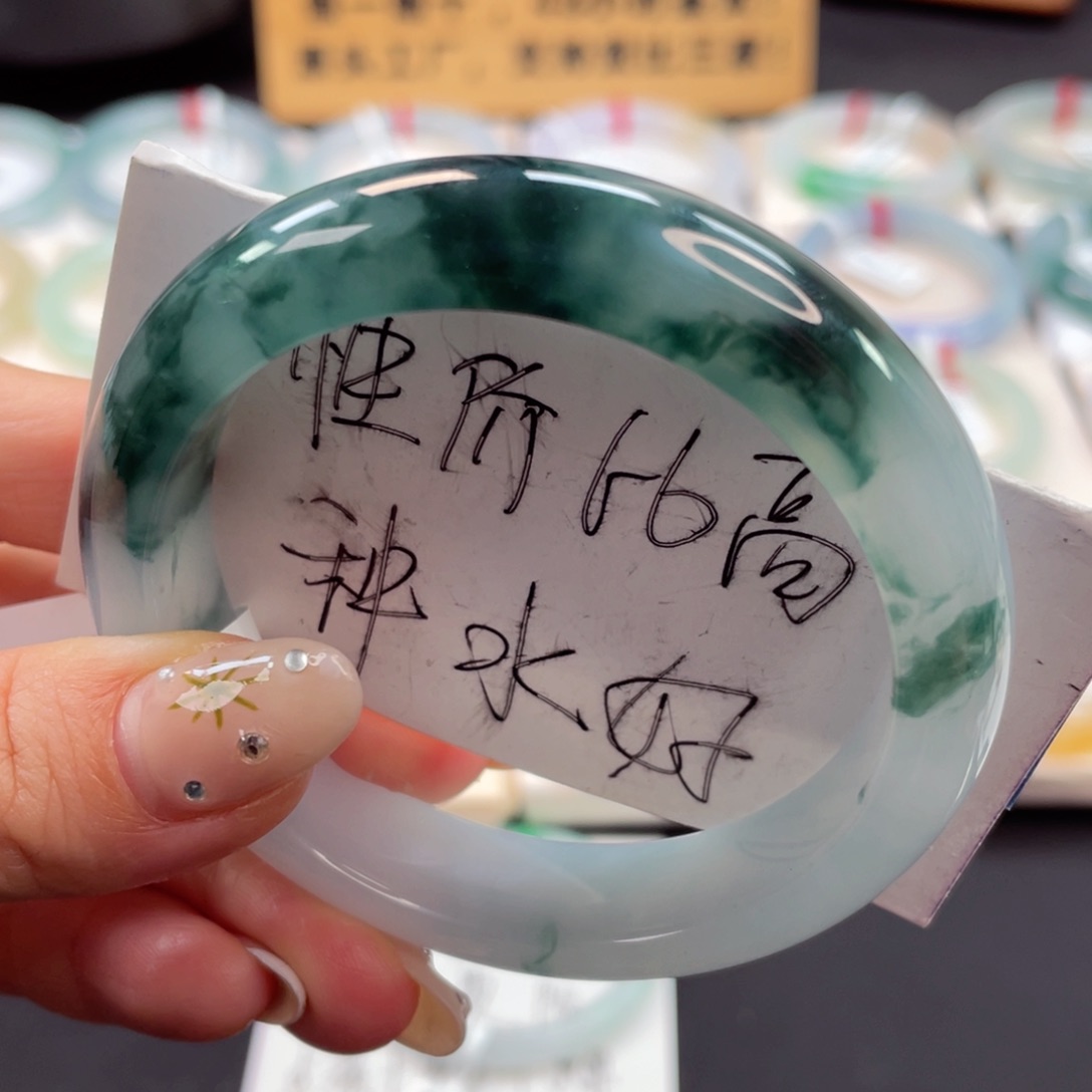 未镶嵌手镯翡翠2号胶底江南水乡