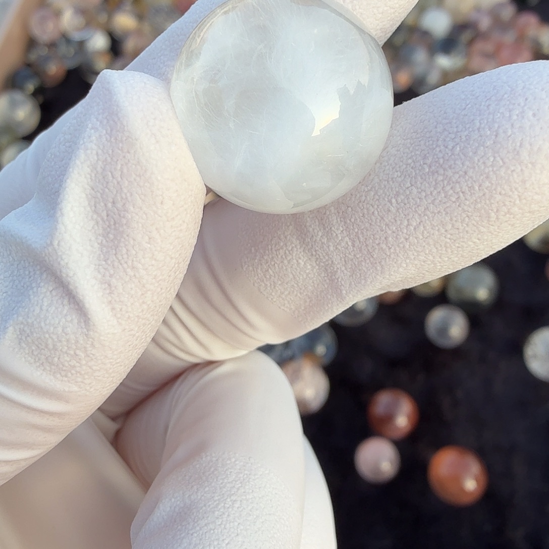 南***阁水晶珠宝半成品未镶嵌兔毛定制不退换