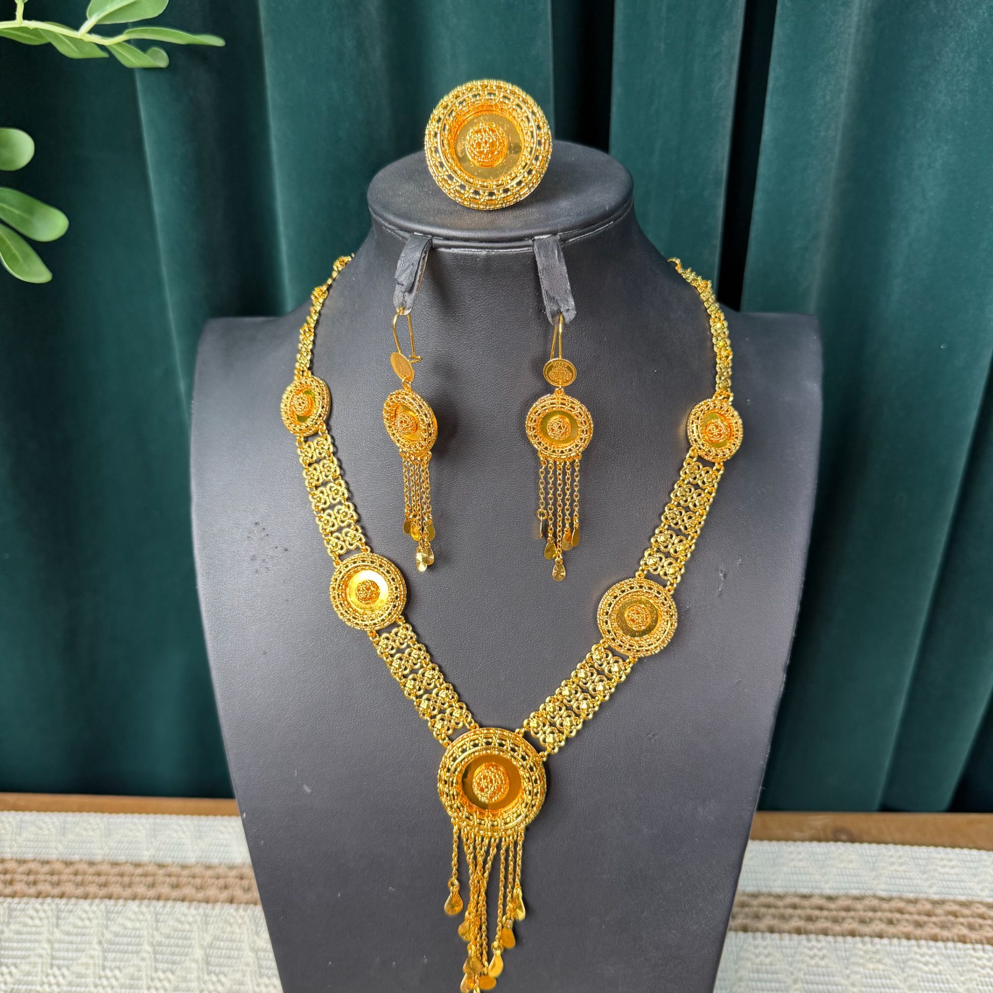 铜合金项链 TJ017 铜合金首饰 项链耳环戒指三件套