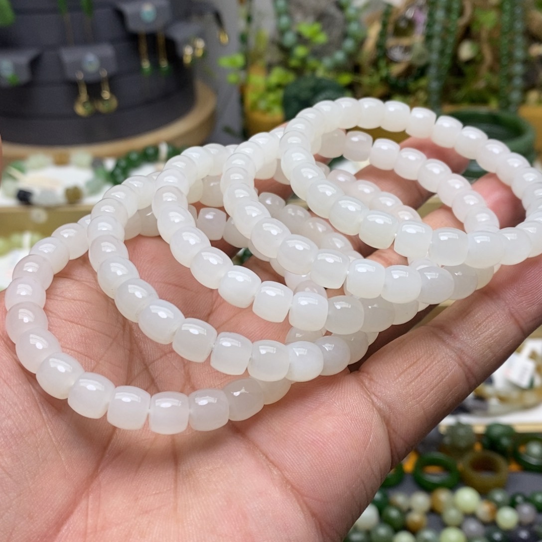 和田玉（白玉）手链未镶嵌阿*