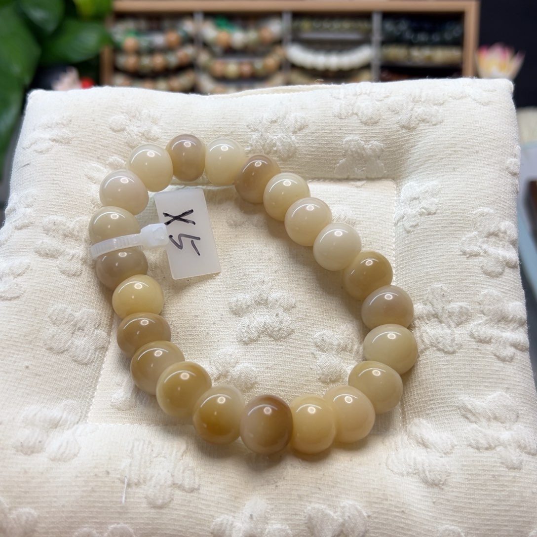 菩提根/象牙果手串卡14蒜瓣紫色系玉化瑕疵