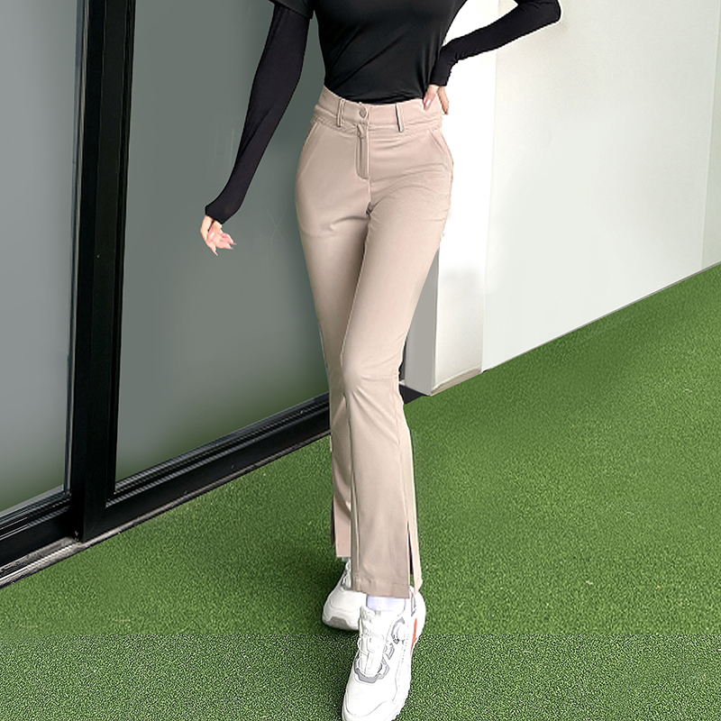 运动健身高尔夫服装女士高腰长裤显瘦开叉提臀速干跑步时尚裤子