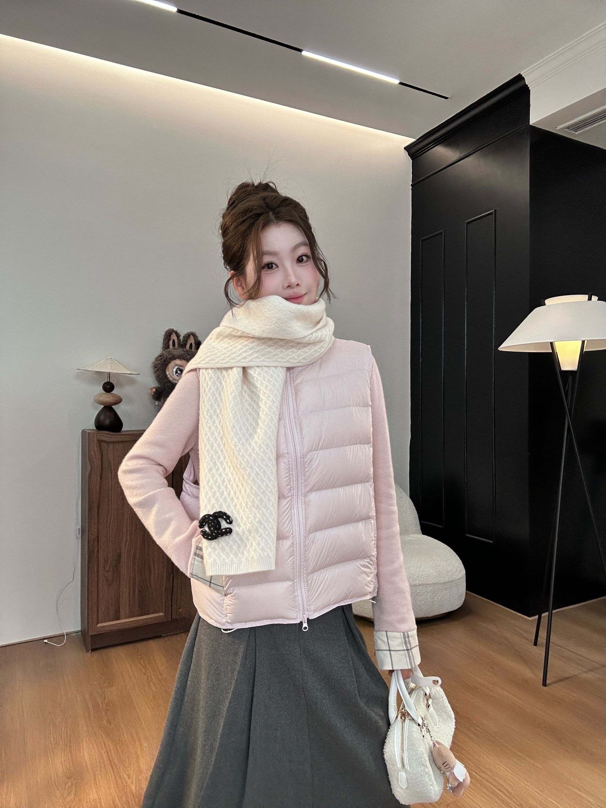 外卖到了 云感奶芙 雾粉色90白鸭绒保暖羽绒马甲韩版显瘦WM5PYR11