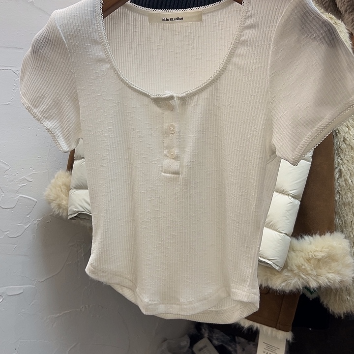 今天新款 白色短款T