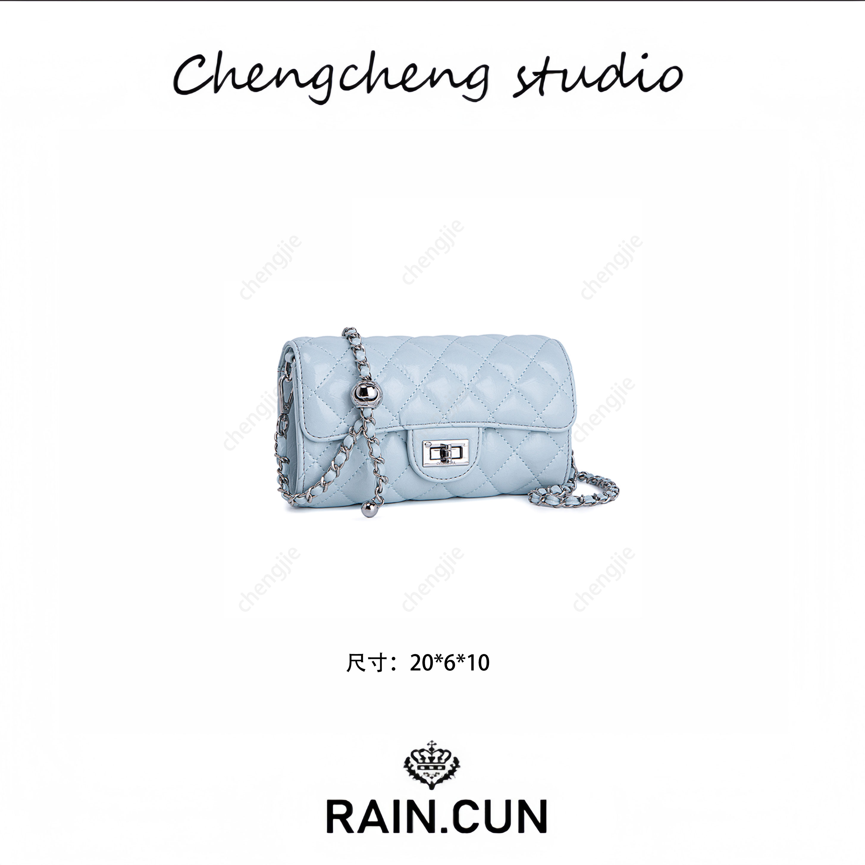 【澄姐推荐】QYX-81546-天青兰-高定轻奢潮流时尚百搭女士包包