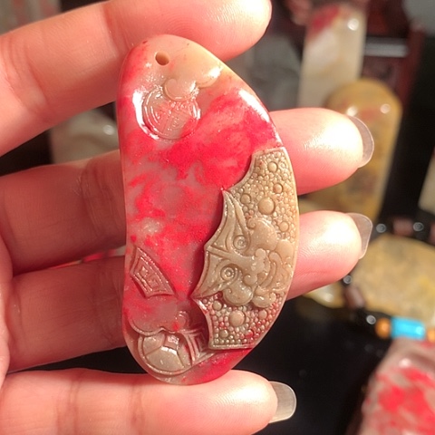 昌化石昌化鸡血石挂件