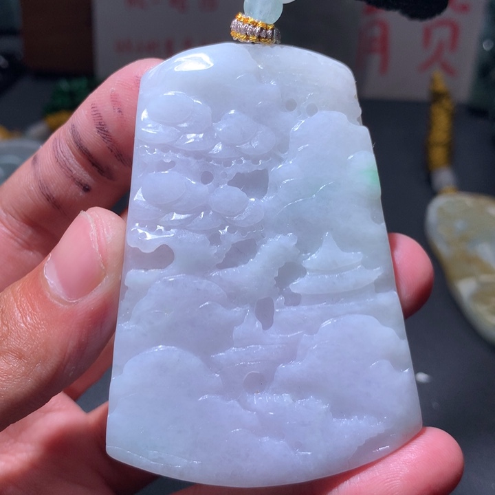 翡翠未镶嵌颈饰保真天然a货翡翠