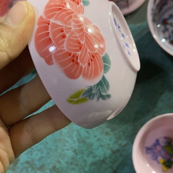 摆件陶红稀土芙蓉花普洱杯