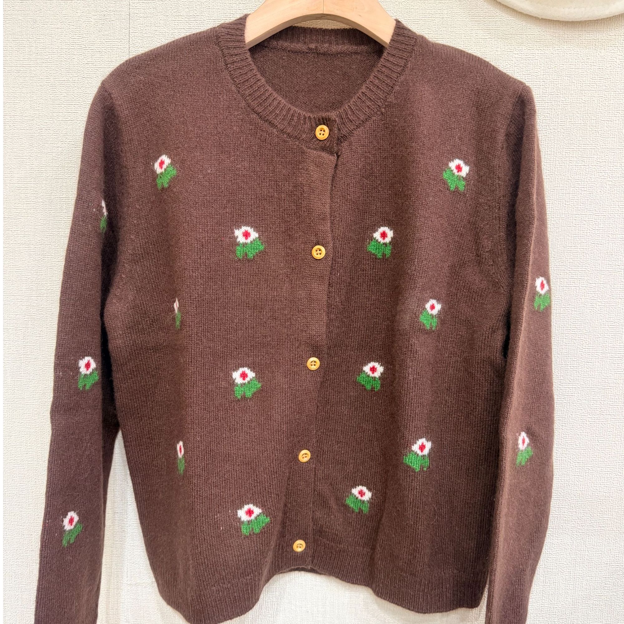 乔乔孤品！小花开衫j010