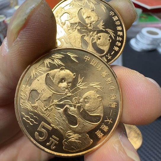 若***水其他普通金属熊猫纪念币2个180