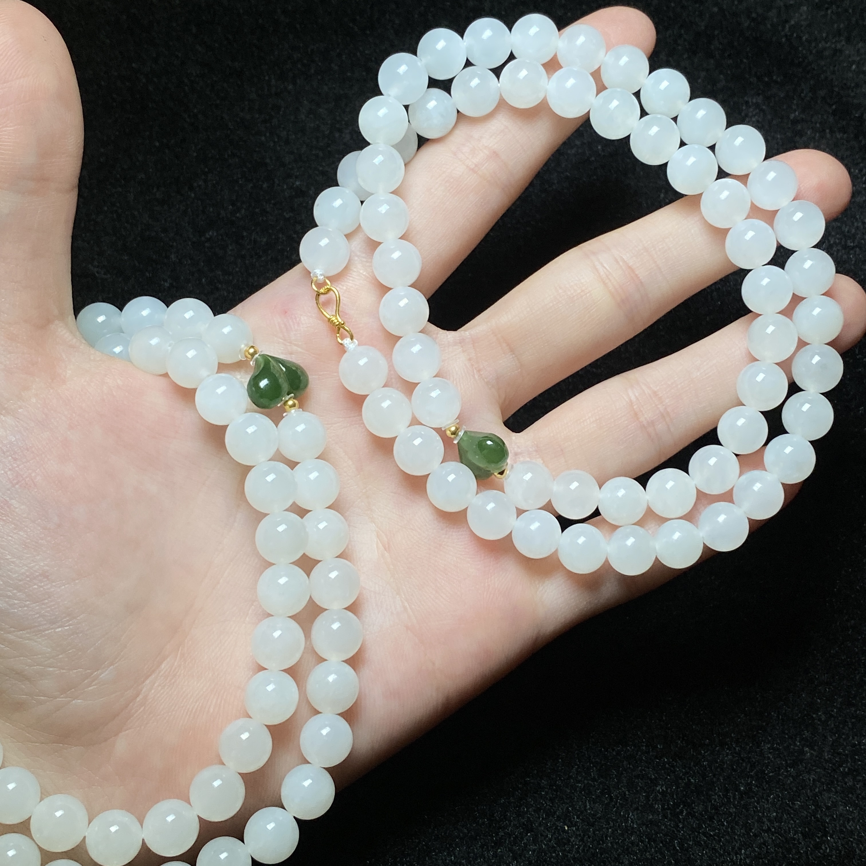 【小北好物】和田玉DIY圆珠项链约8mm【多样性发一件】QH02X1549