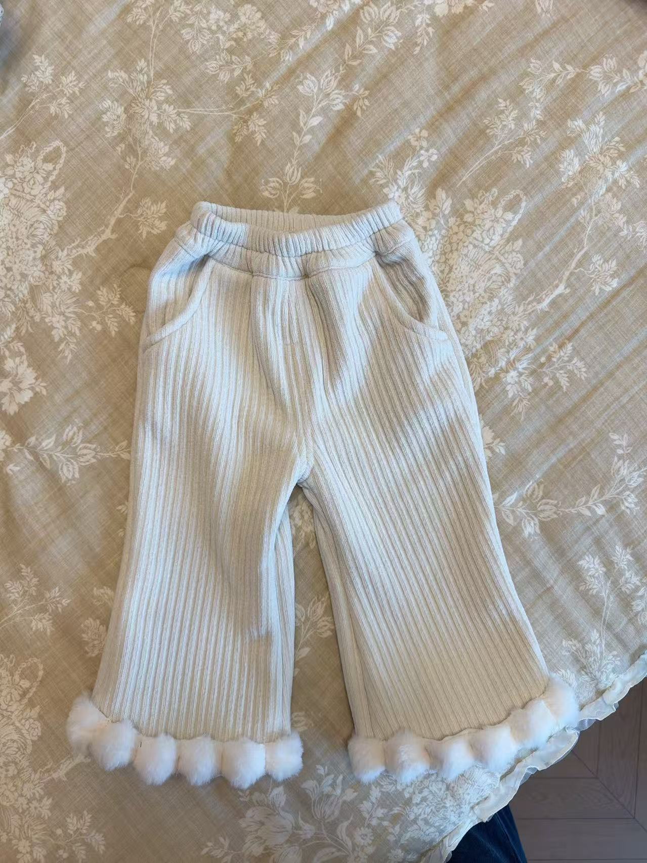 【003】女宝宝加绒加厚秋冬季雪尼尔微喇裤-直播间福利