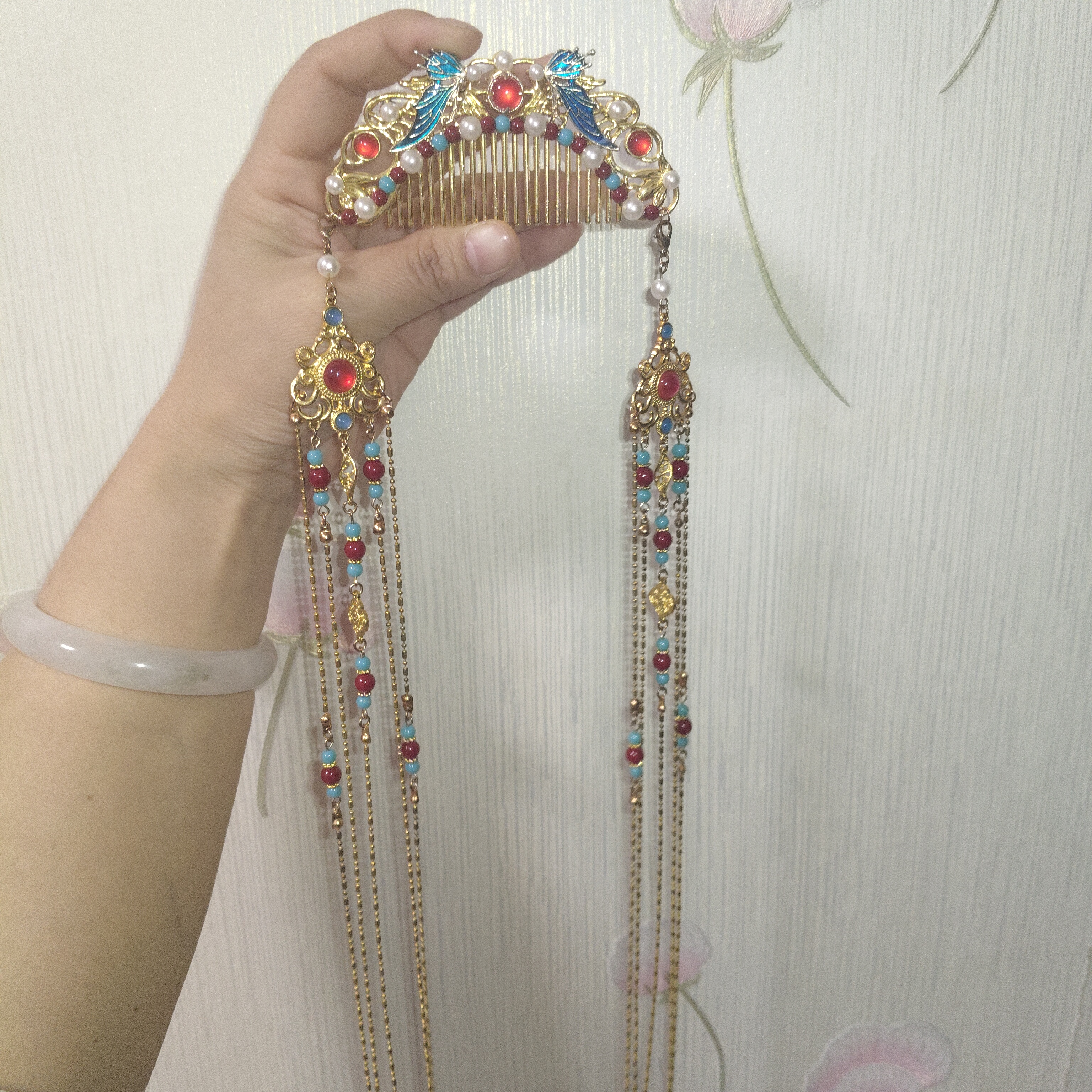 【墨染阁原创】古风发饰饰品古典发梳古风配饰长流苏民族风头饰中式