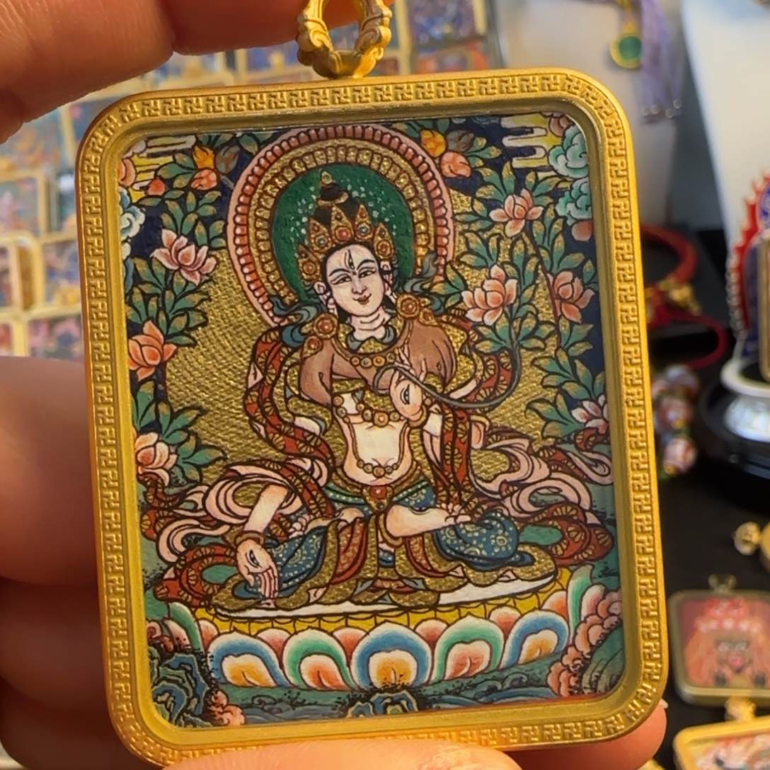 吊坠白度母热贡唐卡