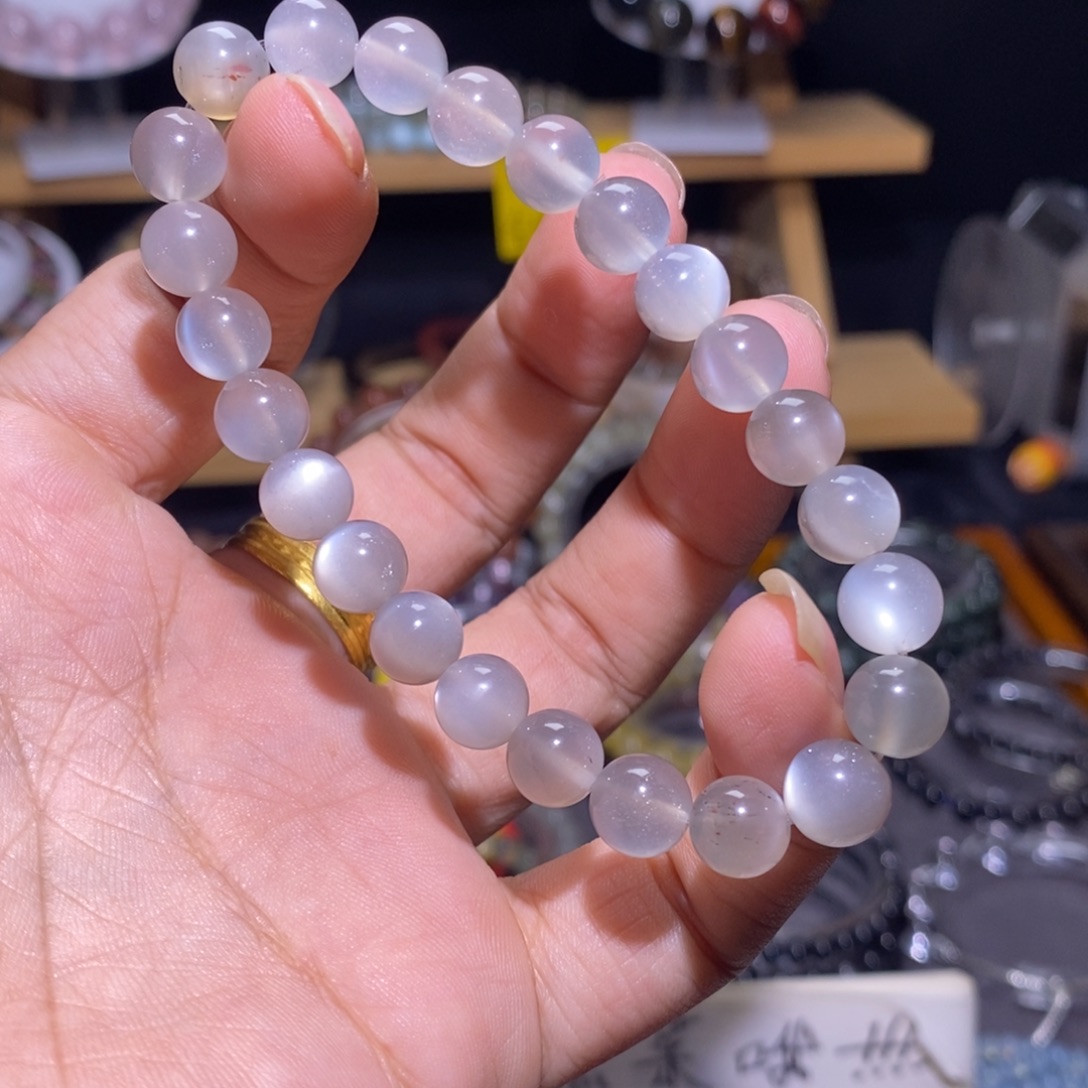 未镶嵌手串水晶13 星沙银月光 8+
