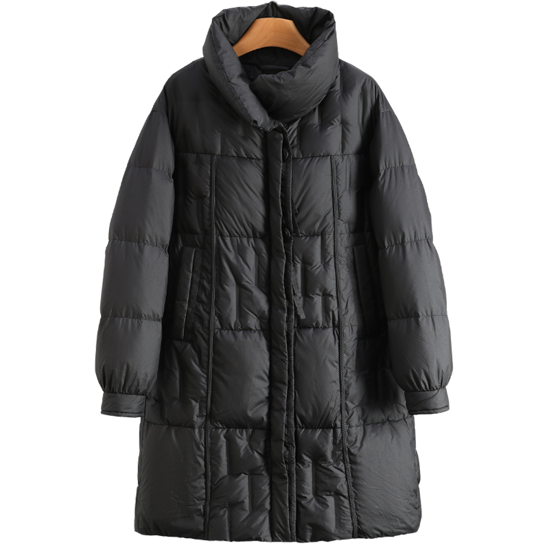 F6794-【叁】立领双拉链加厚防寒中长款羽绒服#WSA58H020