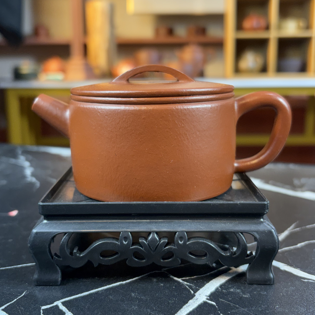 全手工朱泥160cc汉瓦壶纯手工紫砂壶