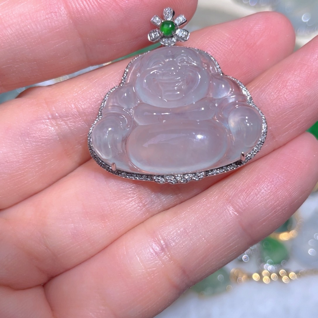 翡翠颈饰18K金镶嵌翡翠