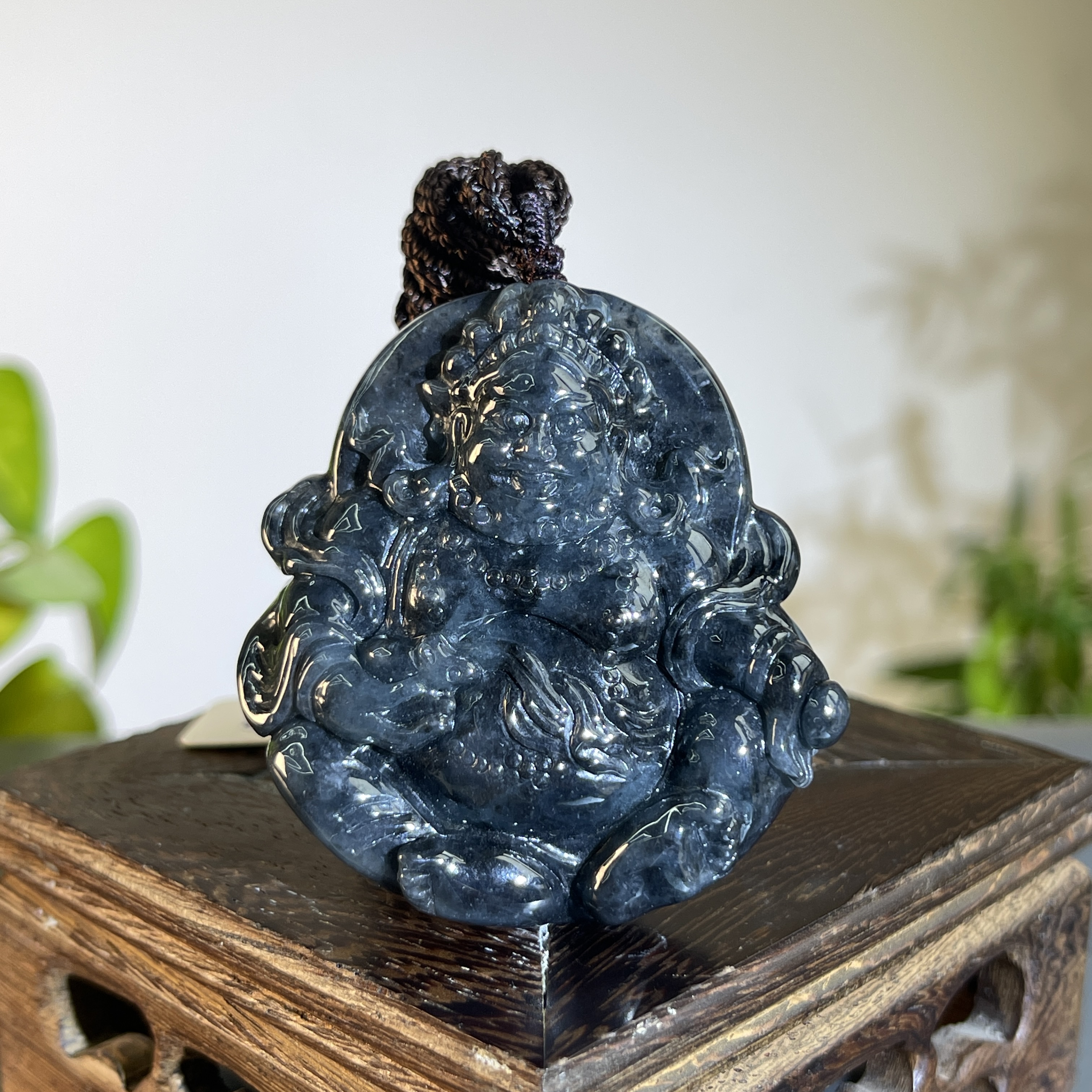 JXB07-62  天然缅甸A货翡翠 乌鸡-黄财神