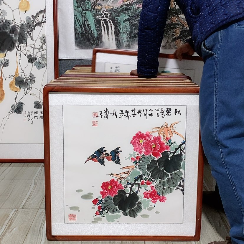 【闪购商品】国画书画作品带框65×65厘米